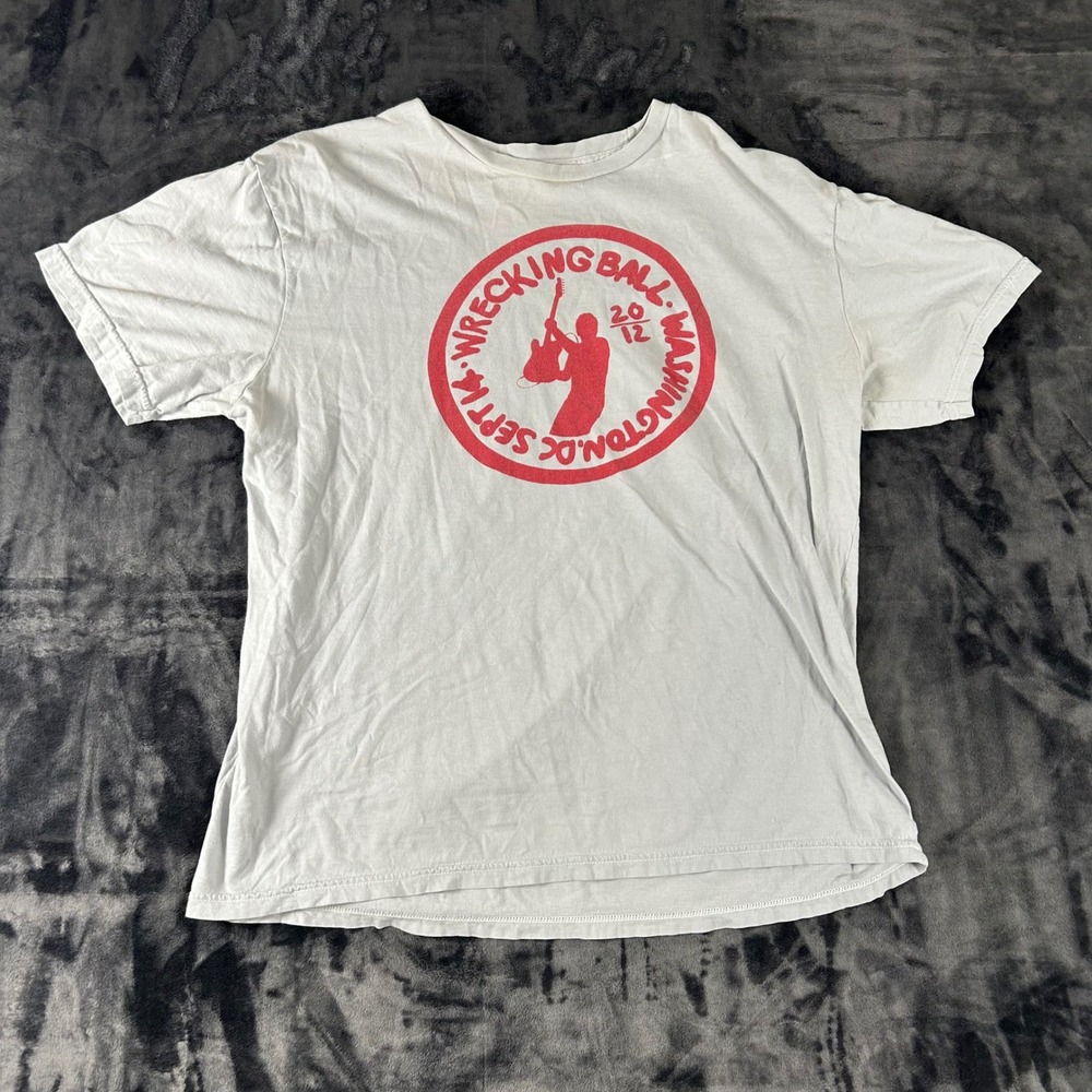 Royal Apparel T-Shirt Mens XL White Bruce Springsteen Wrecking Ball Tour 2012 DC